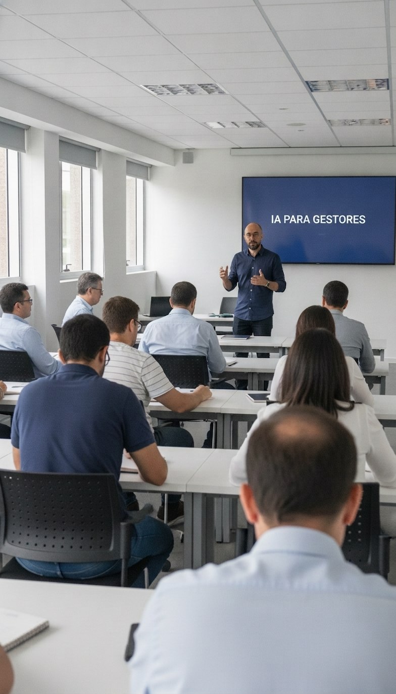 Fernando conduzindo o programa no auditório da empresa